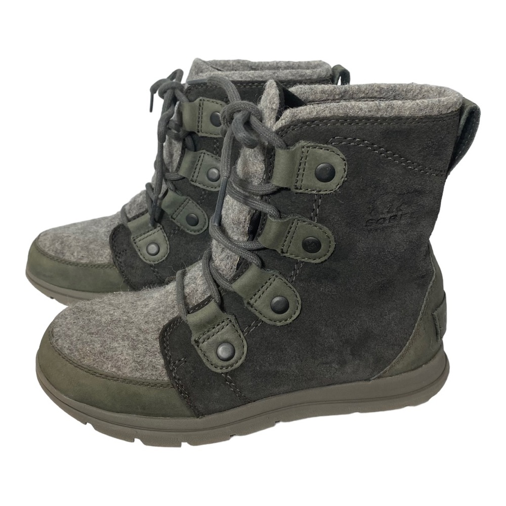 Sorel Joan Explorer Kinetic Snow Winter Suede/Wool Grey Boots Bootie 6